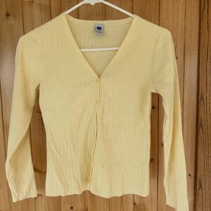GAP Women's Light Yellow Button Down Sweater Size S